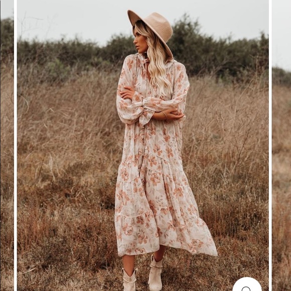 Vici Boho tiered midi dress